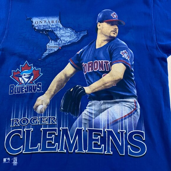 Vintage Roger Clemens Toronto Blue Jays T Shirt Men's XL Pro Player Blue Cotton - Picture 2 of 9